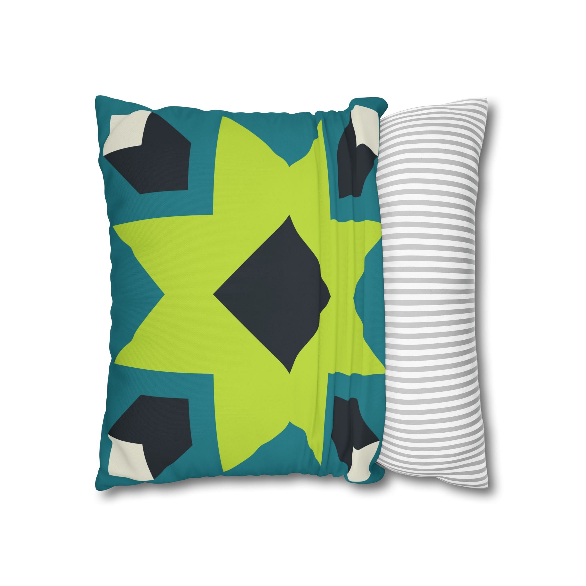 Geometric Teal Star Pillowcase