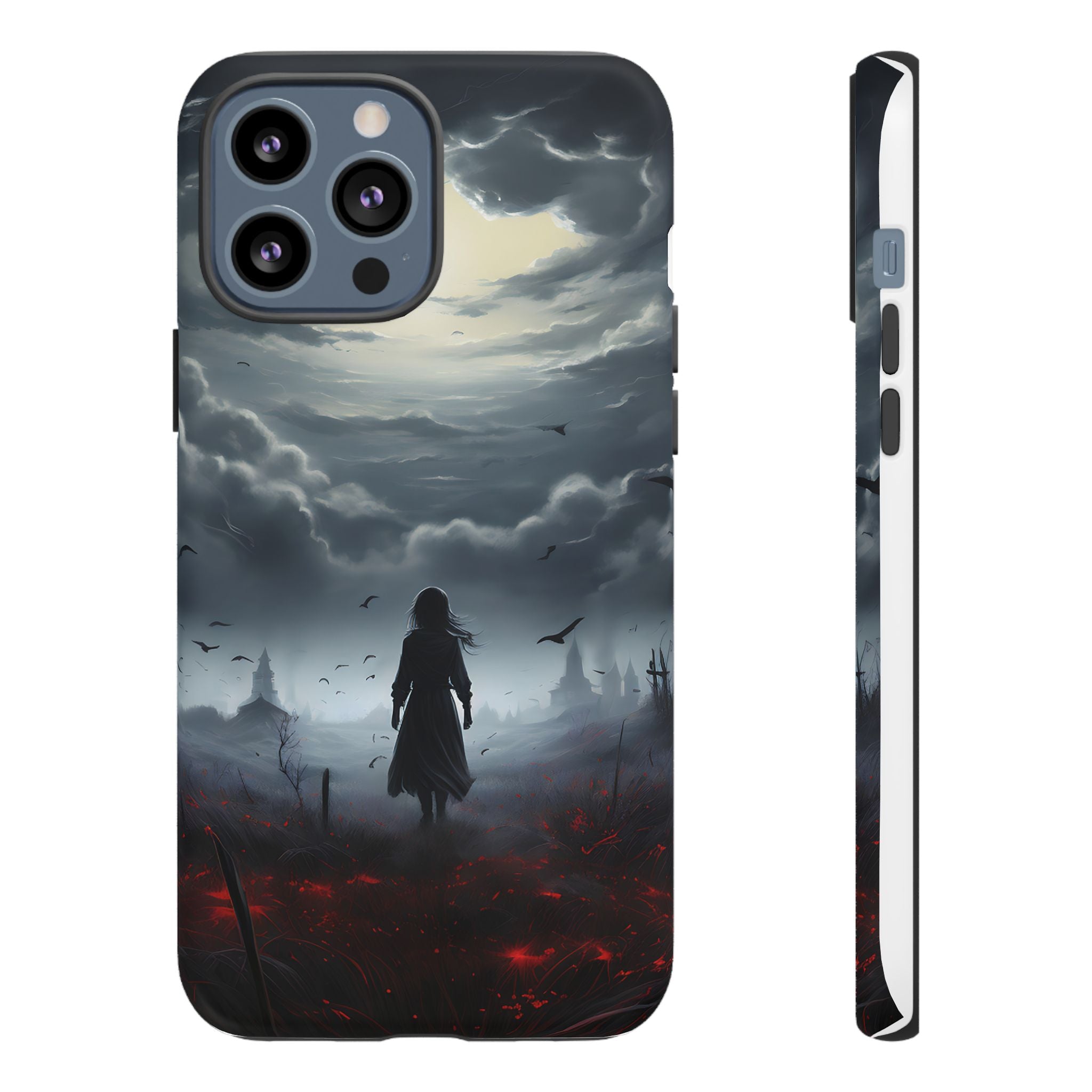 Stormy Silhouette Hexagon Stone iPhone Case