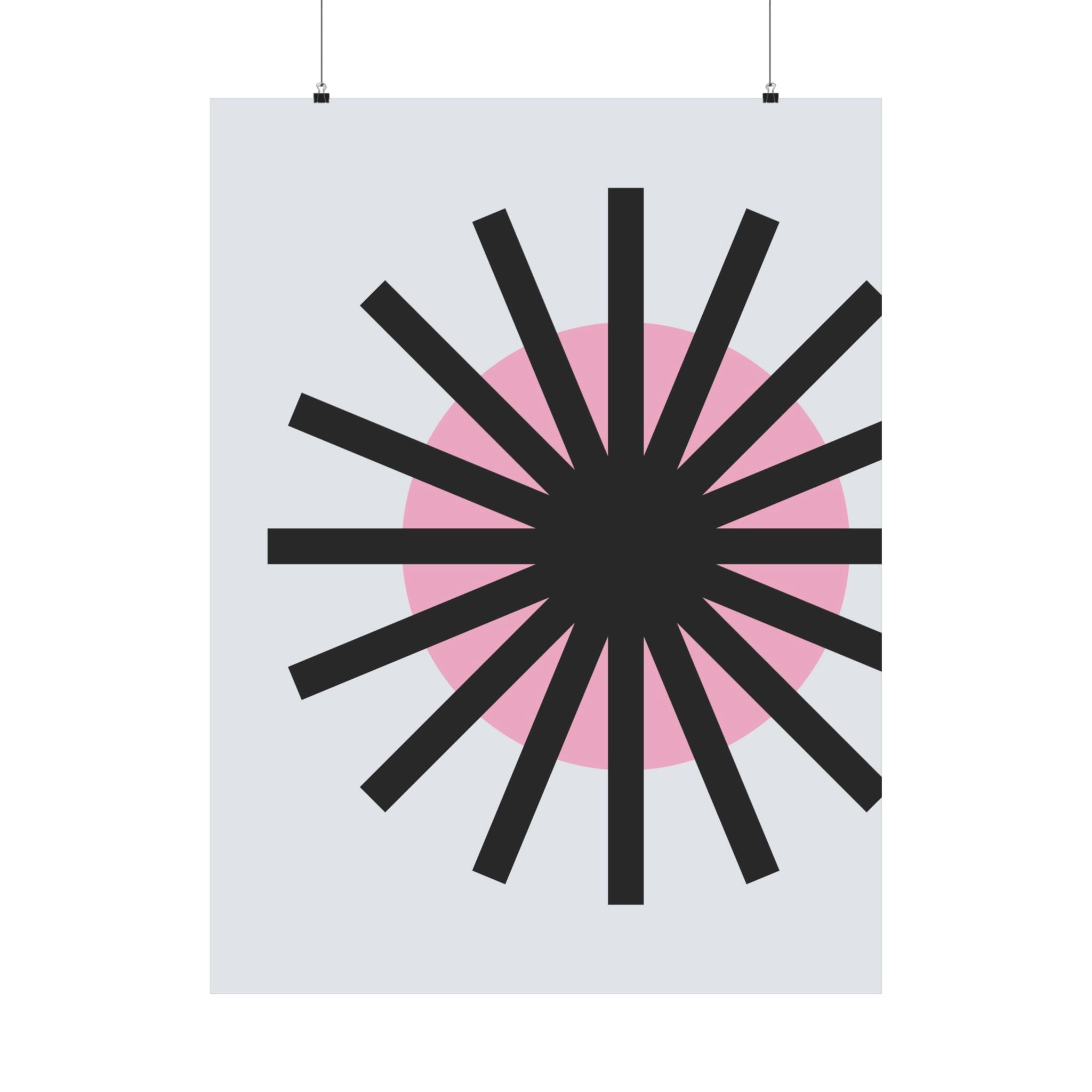 Mid-Century Sunburst Abstract Art Poster