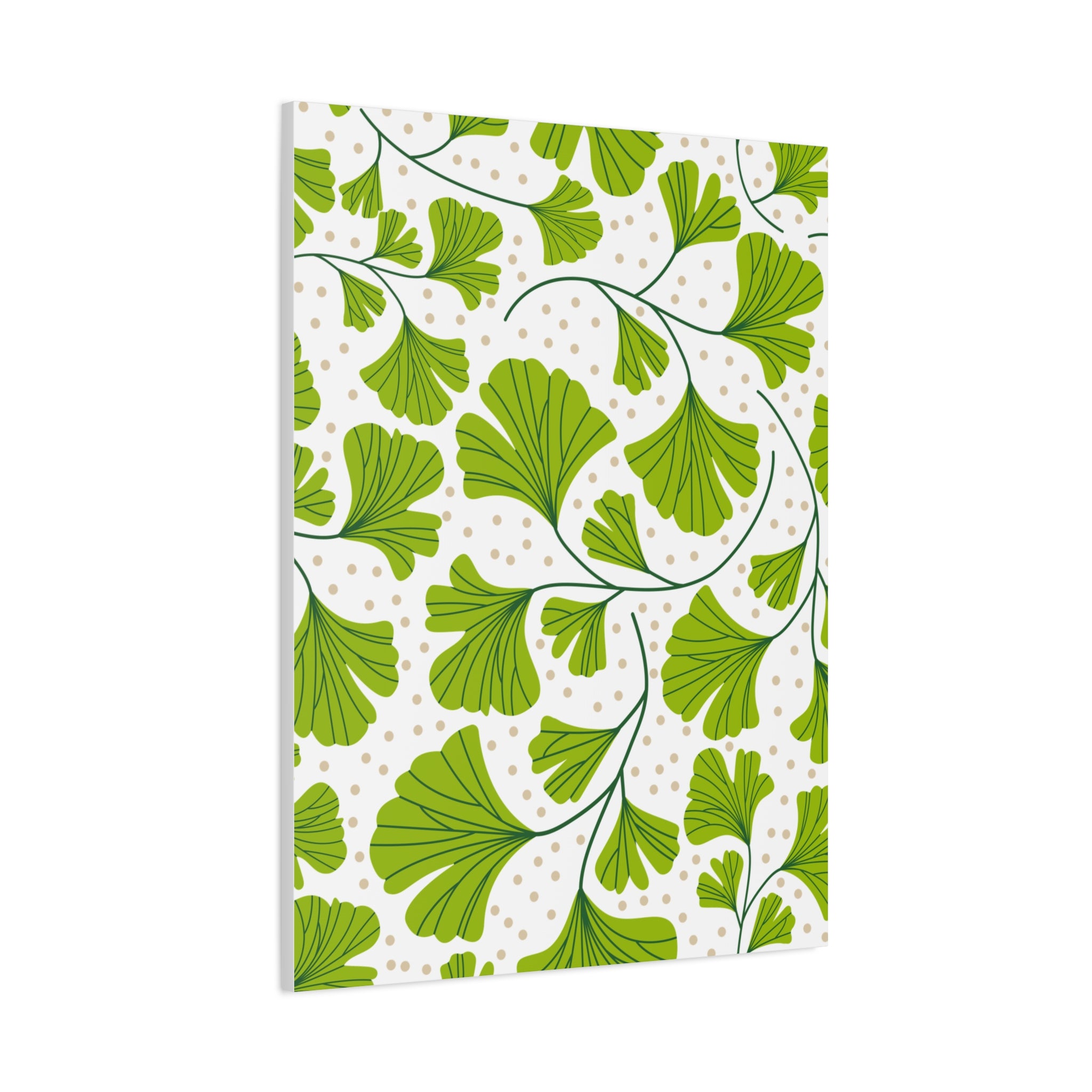 Ginkgo Biloba Leaves Art Deco Canvas