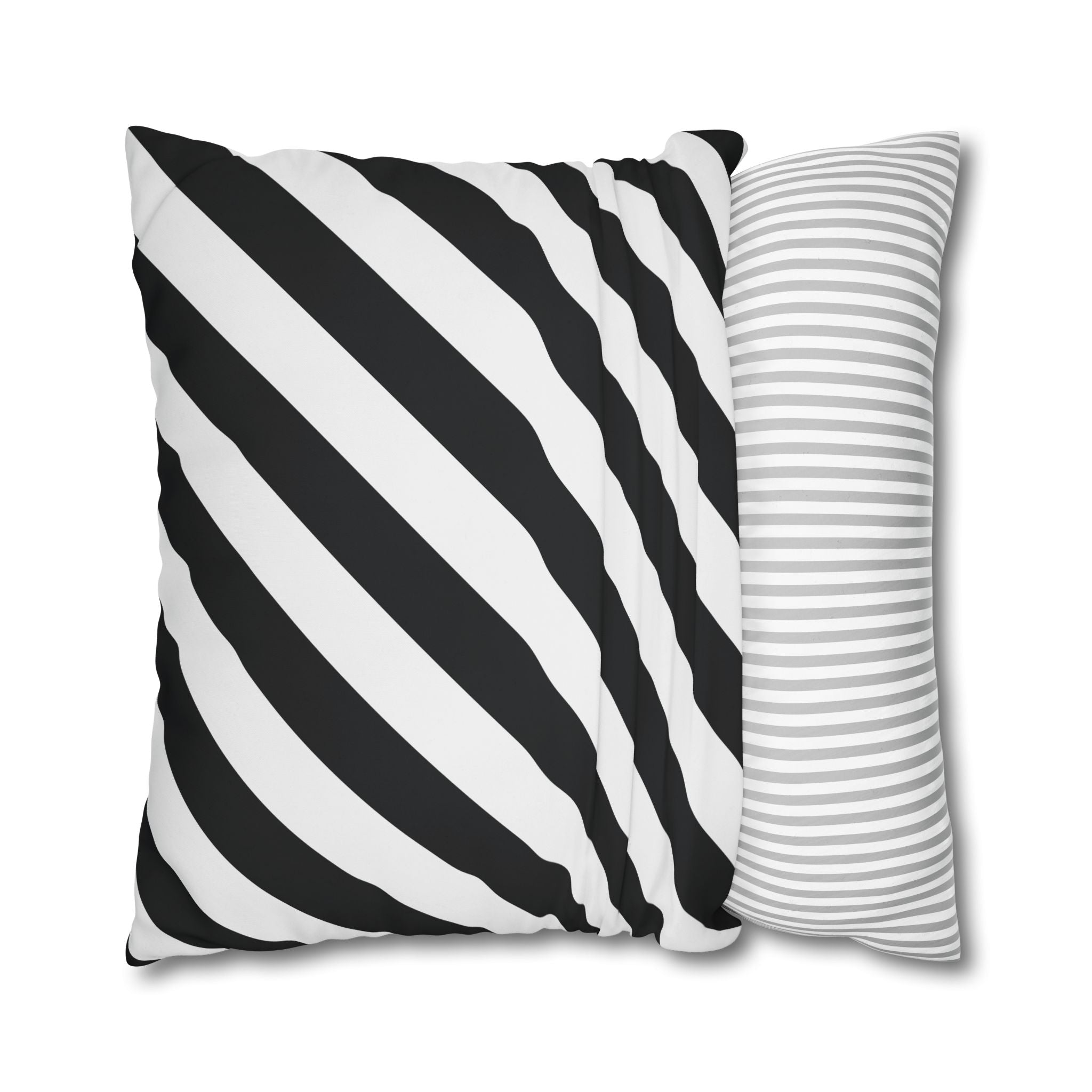 Geometric Stripe Pillowcase - Black & White