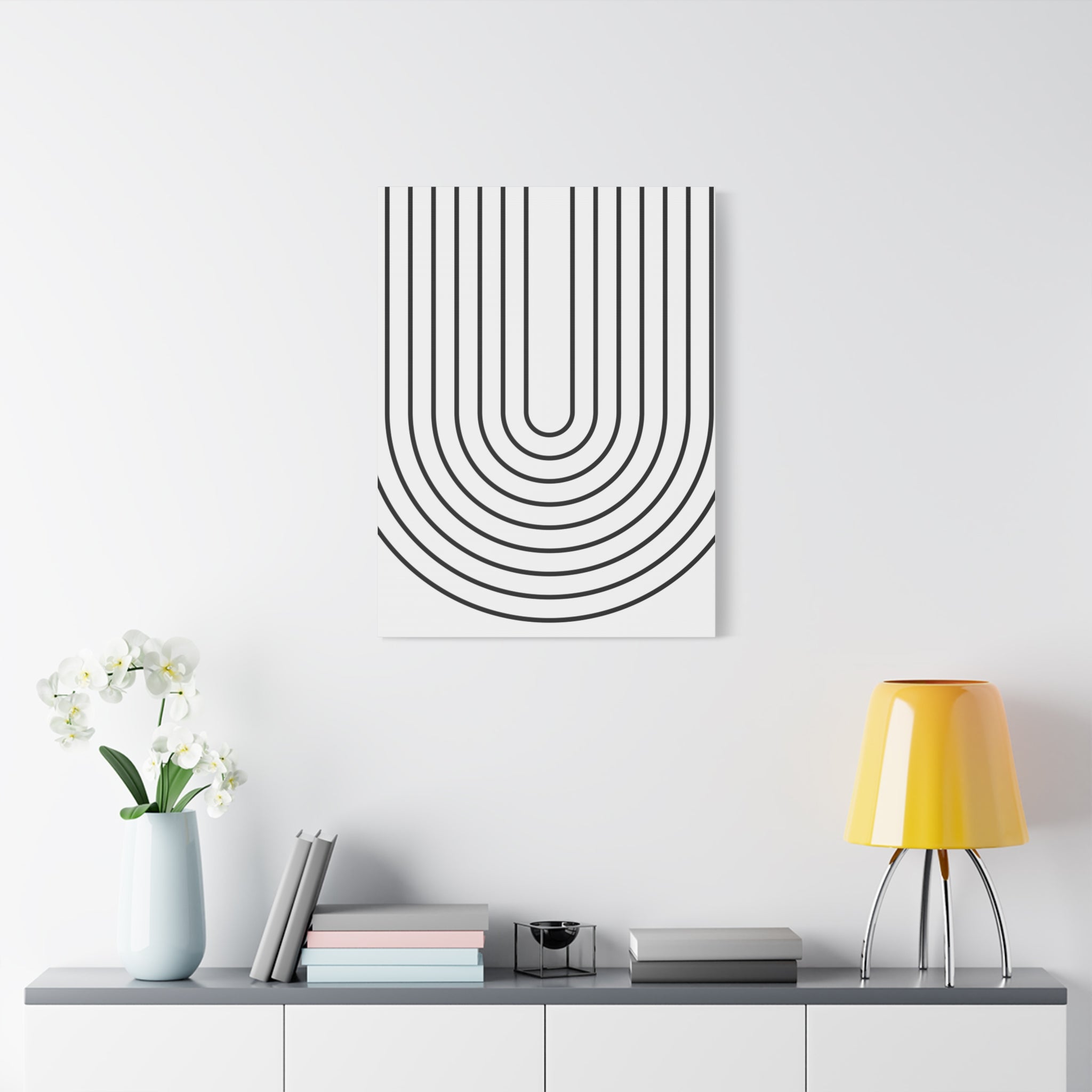 Minimalist Black U-Shape Art Canvas