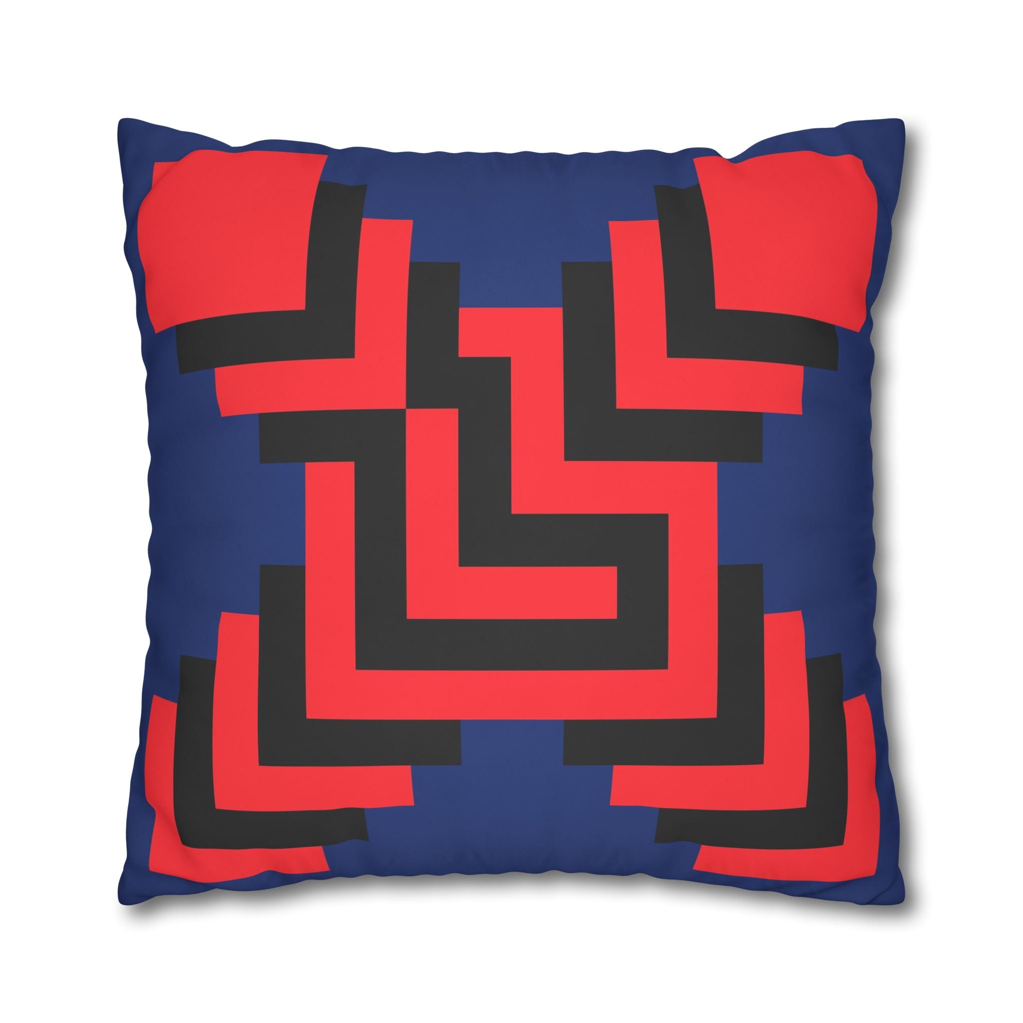 Geometric X Pillowcase - Coral & Black