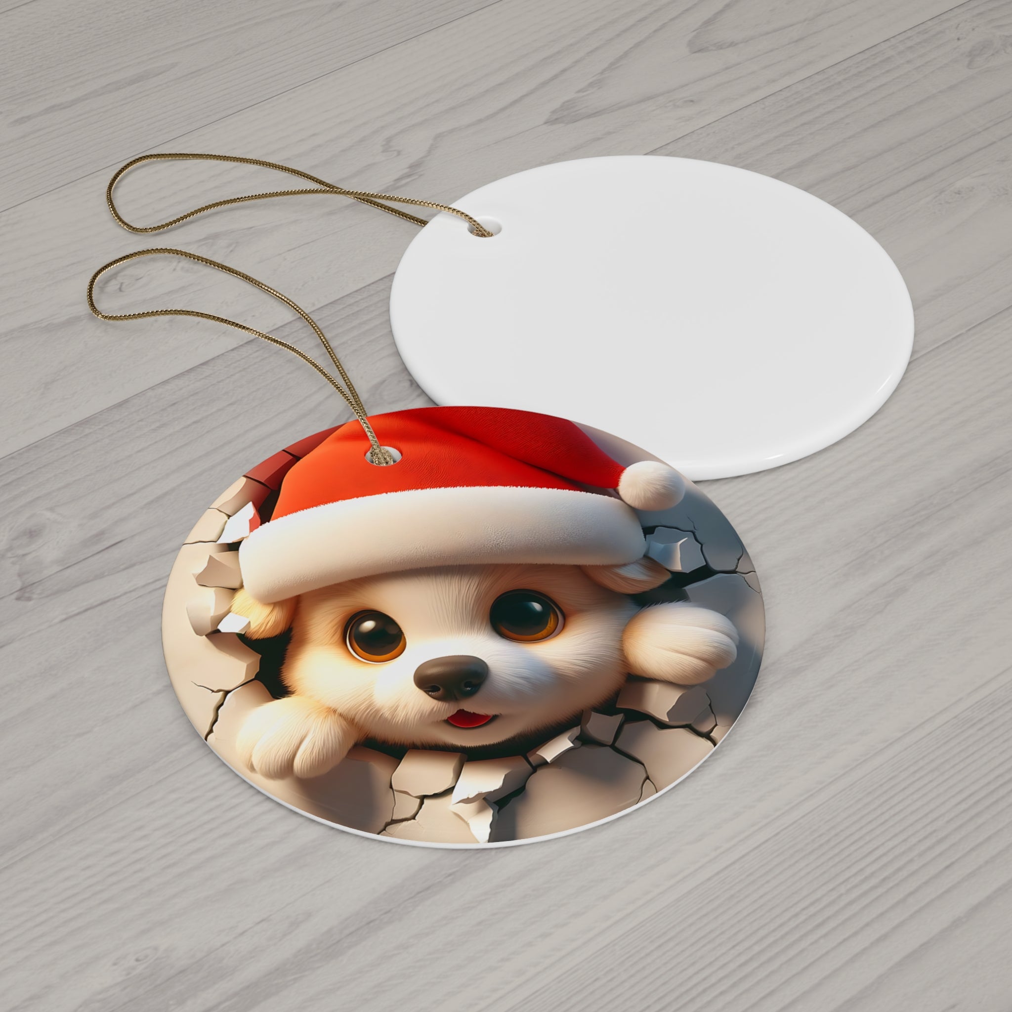 Santa Puppy Ornament: Holiday Charm