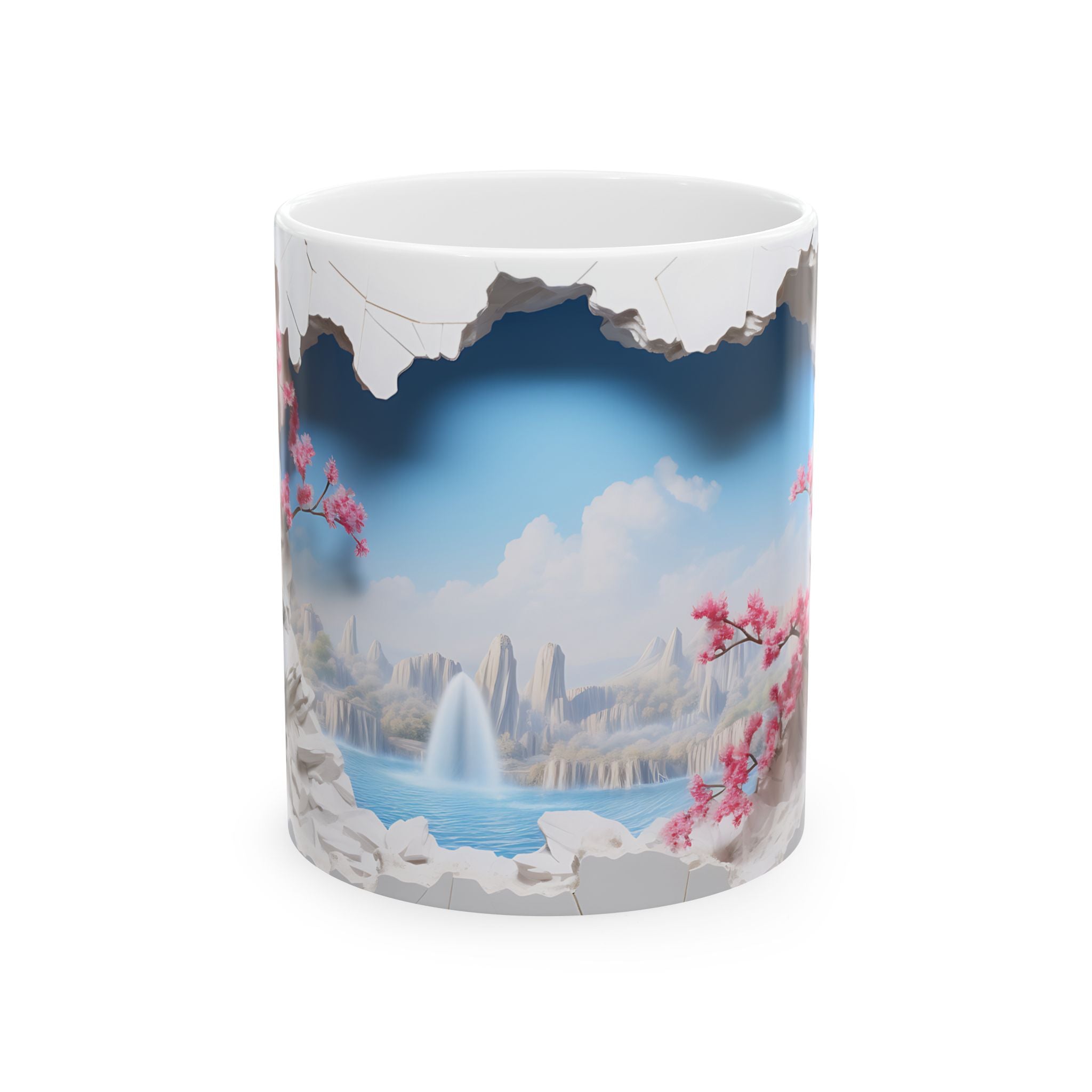 Surreal Cherry Blossom Waterfall Mug