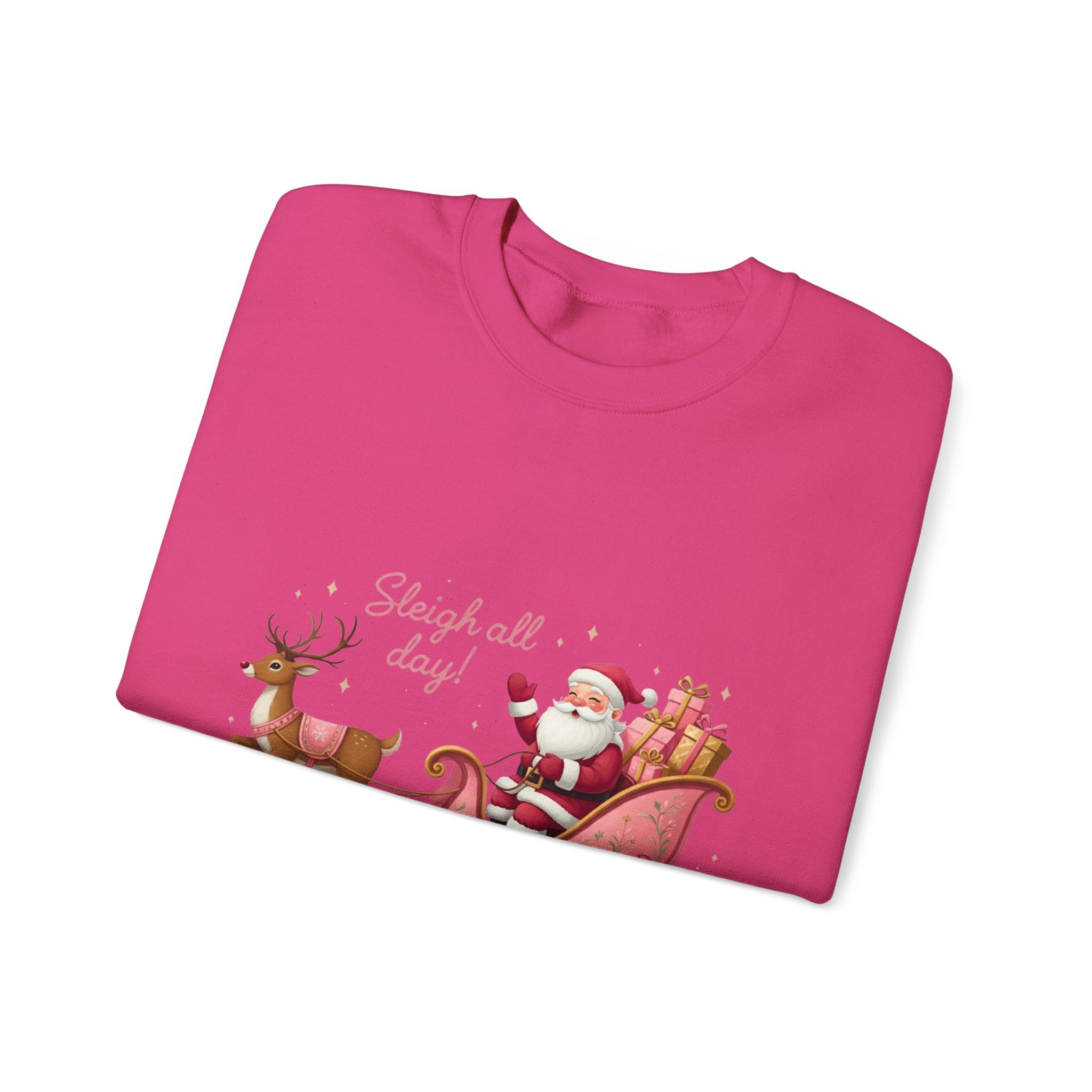 Pink Sleigh Santa Christmas Sweatshirt