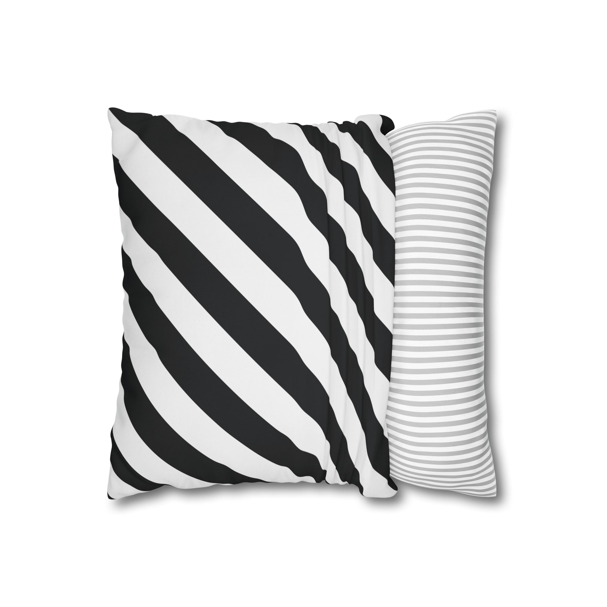 Geometric Stripe Pillowcase - Black & White