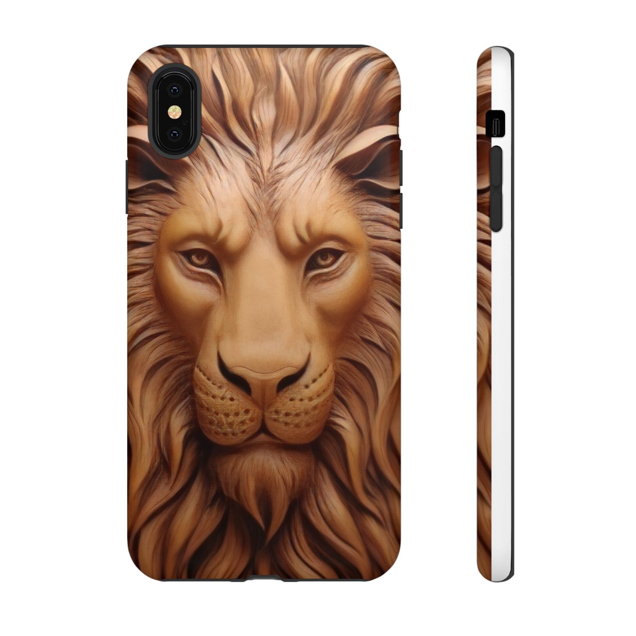 Majestic Lion Head Hexagon Stone iPhone Case