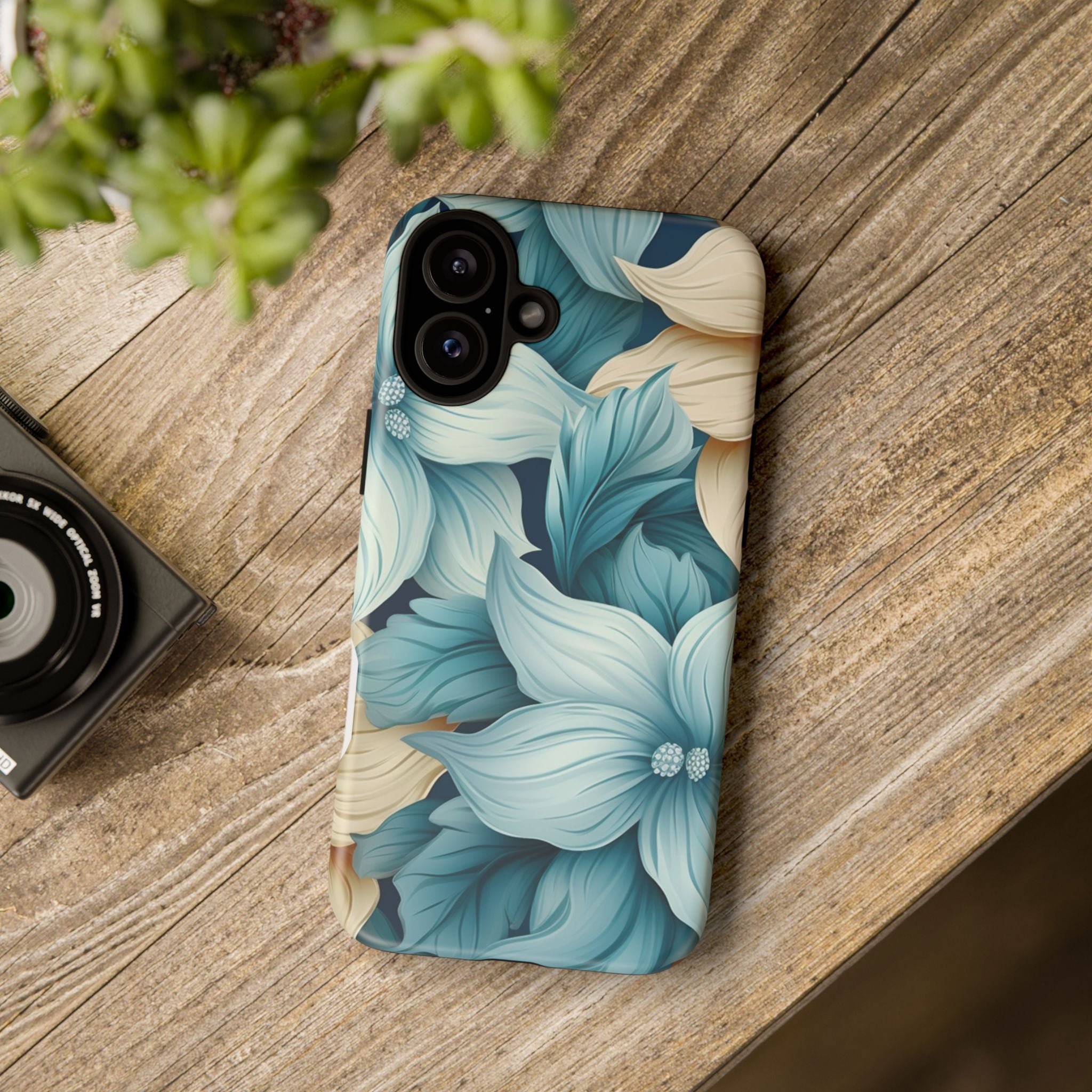 Teal Floral Hexagon iPhone Case - Rugged