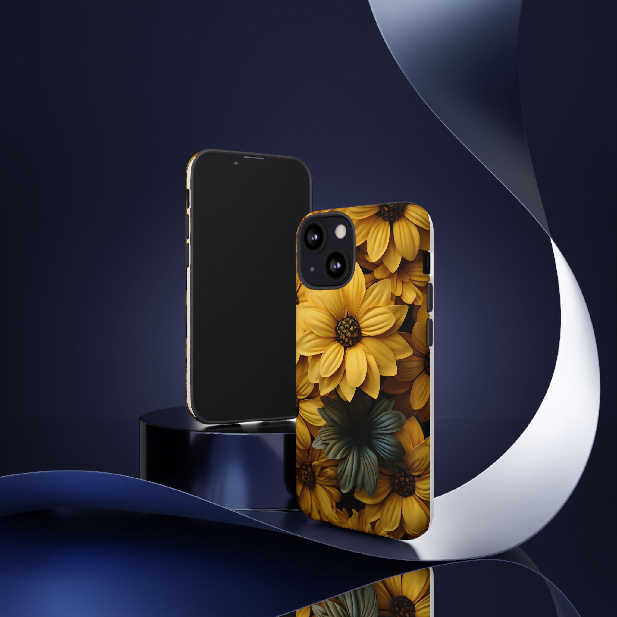 Golden Bloom Hexagon iPhone Case - Rugged Texture